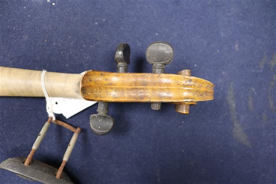 Two 19th century violins largest overall 59cm
